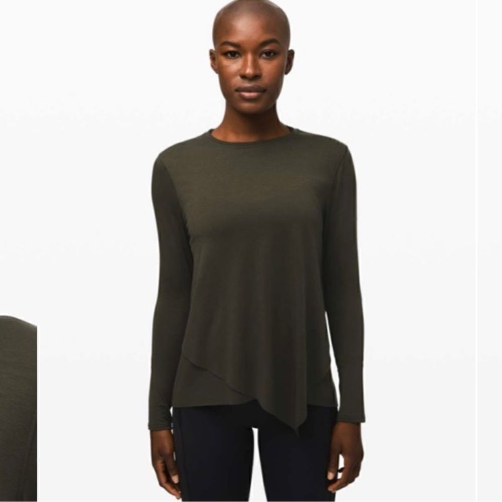 Lululemon Sweetest Day Long Sleeve Shirt Green Asym L